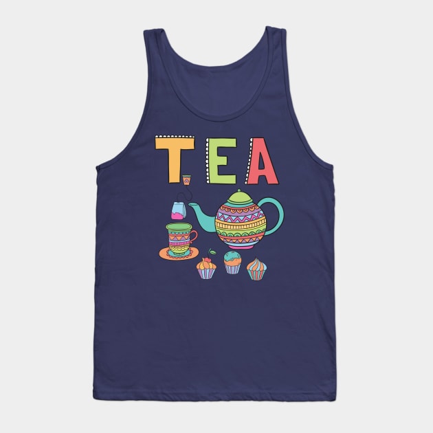 Bohemian Tea Set Tank Top by letnothingstopyou